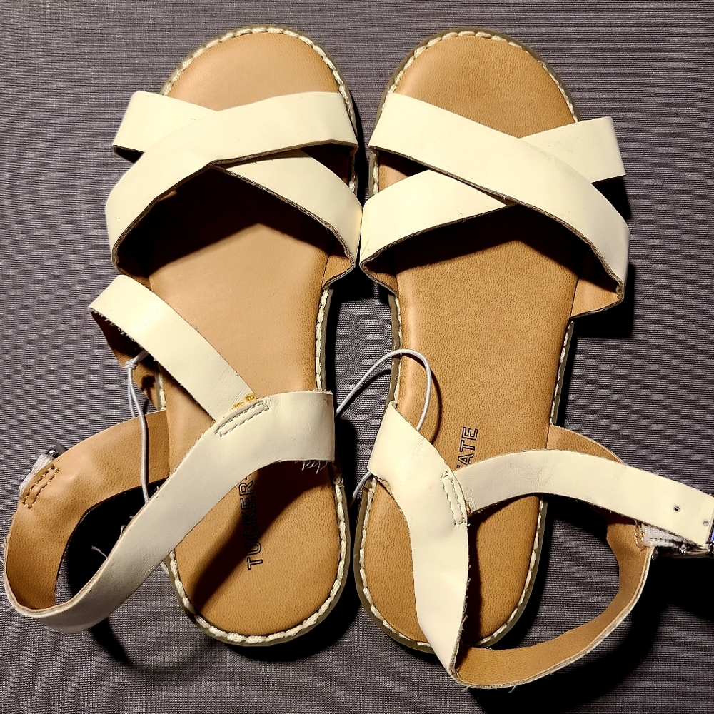 Off white bone sandals size 13